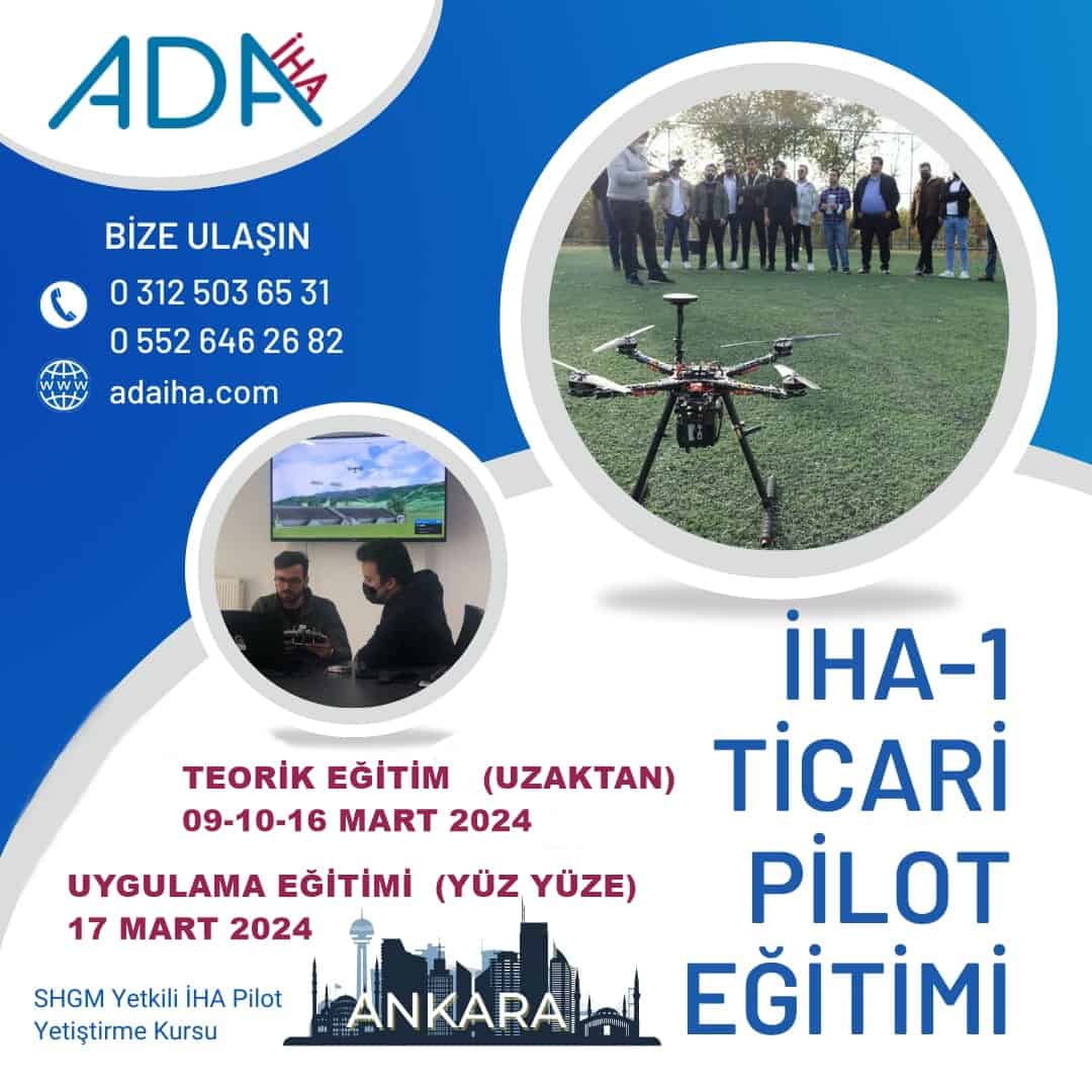 İHA-1 Ticari Pilot Kursu (09-10-16-17 Mart 2024) (Uzaktan Eğitim+Simulasyon+Uçuş)