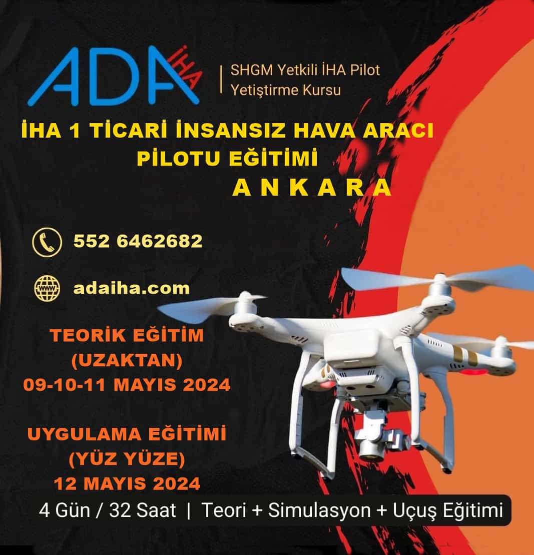 İHA-1 Ticari Pilot Kursu (09-12 Mayıs 2024) (Uzaktan Eğitim+Simulasyon+Uçuş)